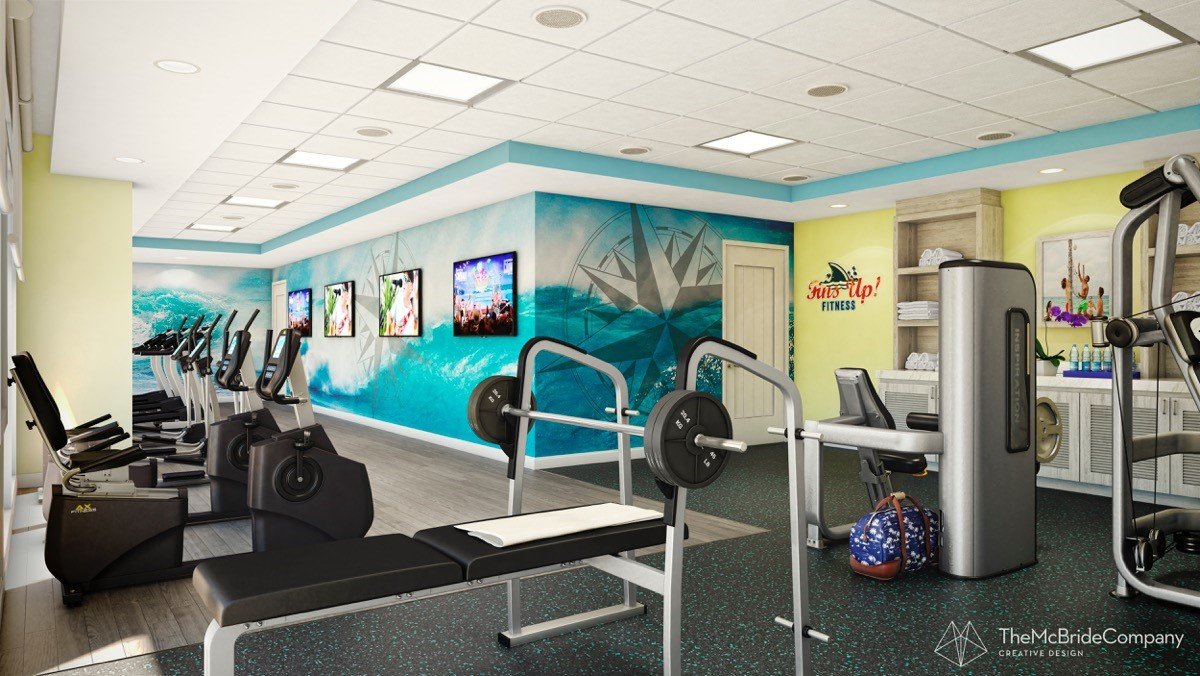 Guests will be able to keep in shape during their stays with a fitness room at the resort.